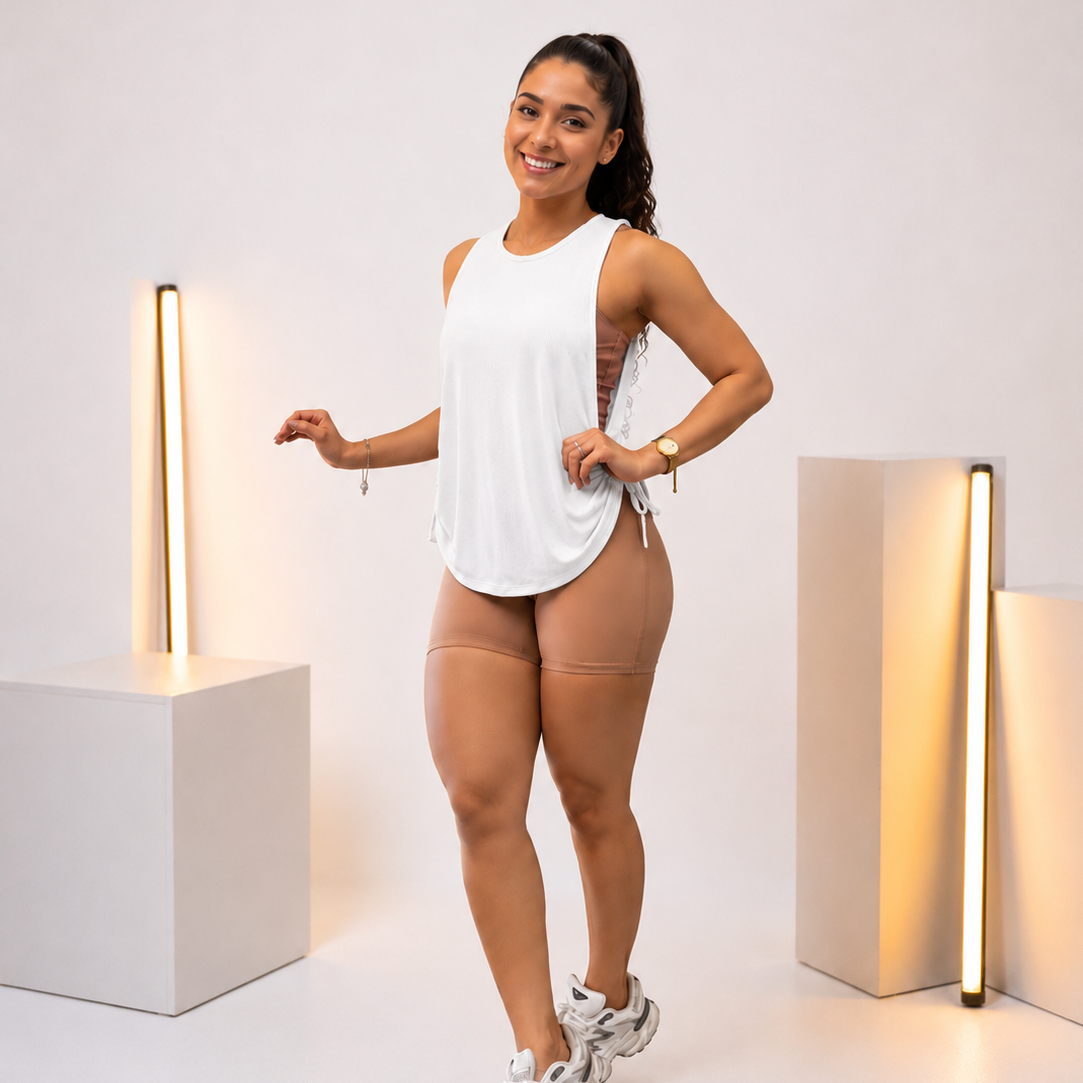 Regata Dry Fit ajuste furadinho - Tapa Bumbum Tule Treino Fit